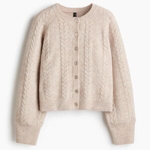 H&M Cream Cable Knit Cardigan